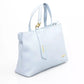 Elegant Light Blue Shoulder Bag with Golden Accents