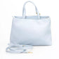 Elegant Light Blue Shoulder Bag with Golden Accents