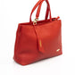 Elegant Red Shoulder Bag with Golden Accents