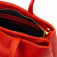 Elegant Red Shoulder Bag with Golden Accents