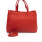 Elegant Red Shoulder Bag with Golden Accents
