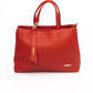 Elegant Red Shoulder Bag with Golden Accents