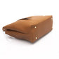 Chic Brown Shoulder Bag with Golden Accents