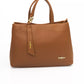 Chic Brown Shoulder Bag with Golden Accents