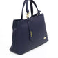 Elegant Blue Shoulder Bag with Golden Accents