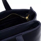 Elegant Blue Shoulder Bag with Golden Accents