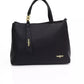 Elegant Black Shoulder Bag with Golden Accents