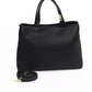 Elegant Black Shoulder Bag with Golden Accents