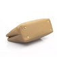 Elegant Beige Shoulder Bag with Golden Accents