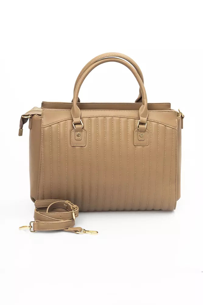 Beige Golden Detail Shoulder Bag