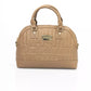 Elegant Beige Shoulder Bag with Golden Accents