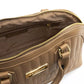 Elegant Beige Shoulder Bag with Golden Accents