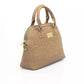 Elegant Beige Shoulder Bag with Golden Accents