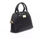 Elegant Black Shoulder Bag with Golden Accents