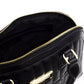 Elegant Black Shoulder Bag with Golden Accents