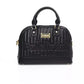 Elegant Black Shoulder Bag with Golden Accents