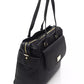 Elegant Black Shoulder Bag with Golden Accents