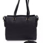 Elegant Black Shoulder Bag with Golden Accents