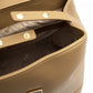 Elegant Beige Backpack with Golden Accents