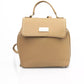 Elegant Beige Backpack with Golden Accents