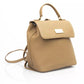 Elegant Beige Backpack with Golden Accents