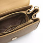 Elegant Beige Shoulder Bag with Golden Details