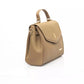 Elegant Beige Shoulder Bag with Golden Details