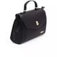 Elegant Shoulder Bag with Flap Closure and Golden Accents