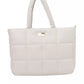 Beige Shoulder Bag with Golden Accents