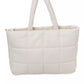 Beige Shoulder Bag with Golden Accents