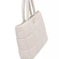 Beige Shoulder Bag with Golden Accents