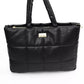 Elegant Black Shoulder Bag with Golden Accents