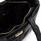 Elegant Black Shoulder Bag with Golden Accents