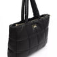 Elegant Black Shoulder Bag with Golden Accents