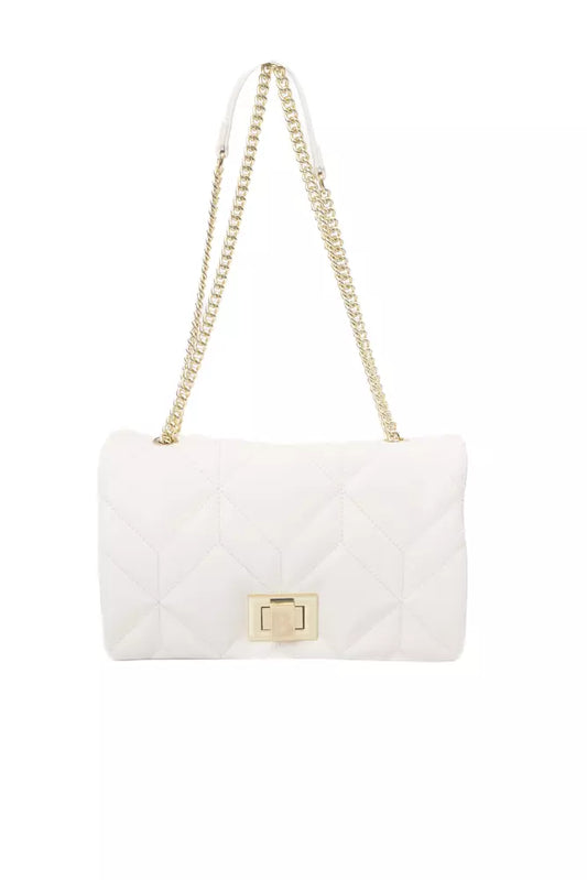 Beige Elegance Flap Shoulder Bag