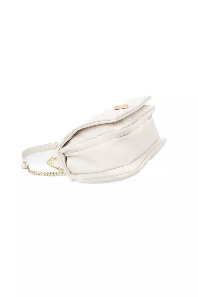 Beige Elegance Flap Shoulder Bag