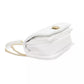 Elegant White Shoulder Bag with Golden Accents