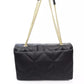 Elegant Black Shoulder Bag with Golden Accents