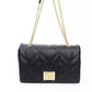 Elegant Black Shoulder Bag with Golden Accents