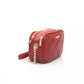 Elegant Red Shoulder Bag with Golden Accents