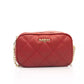 Elegant Red Shoulder Bag with Golden Accents