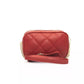 Elegant Red Shoulder Bag with Golden Accents