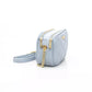 Elegant Light Blue Shoulder Bag with Golden Accents