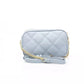 Elegant Light Blue Shoulder Bag with Golden Accents