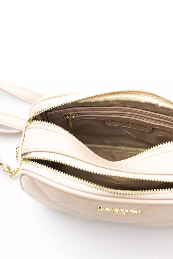 Elegant Pink Double Compartment Shoulder Bag