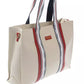 Elegant White Shoulder Bag with Logoed Lining