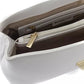 Chic White Shoulder Bag with Golden Accents