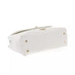Chic White Shoulder Bag with Golden Accents