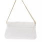 Elegant White Leather Shoulder Bag with Golden Accents