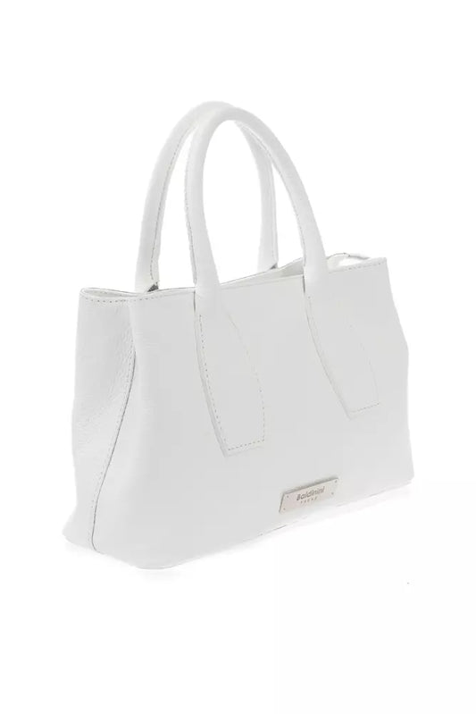 Elegant White Leather Shoulder Bag